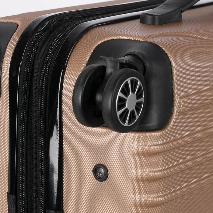 Чемодан малый 20", отдел на молнии, кодовый замок, 4 колеса, цвет шампань