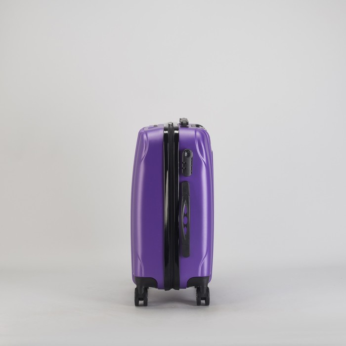 Чемодан малый 20", отдел на молнии, кодовый замок, 4 колеса, цвет фиолетовый