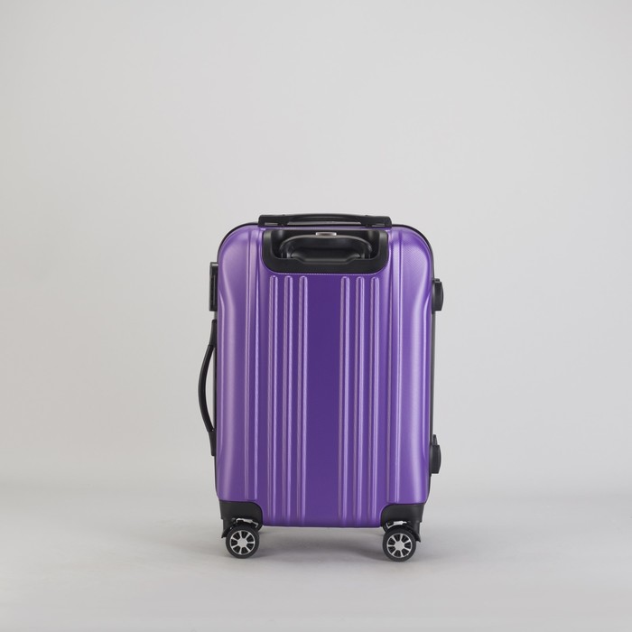 Чемодан малый 20", отдел на молнии, кодовый замок, 4 колеса, цвет фиолетовый