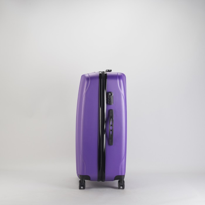 Чемодан большой 28", отдел на молнии, кодовый замок, 4 колеса, цвет фиолетовый