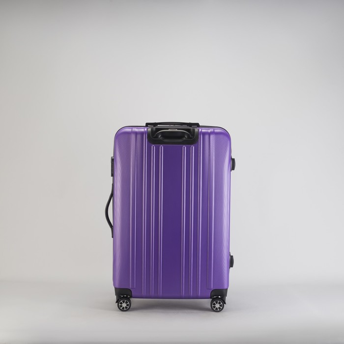 Чемодан большой 28", отдел на молнии, кодовый замок, 4 колеса, цвет фиолетовый