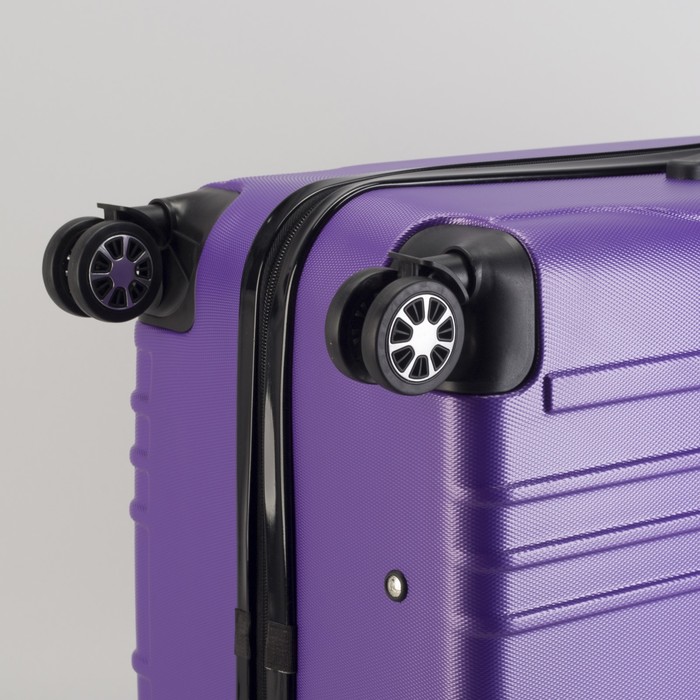 Чемодан большой 28", отдел на молнии, кодовый замок, 4 колеса, цвет фиолетовый