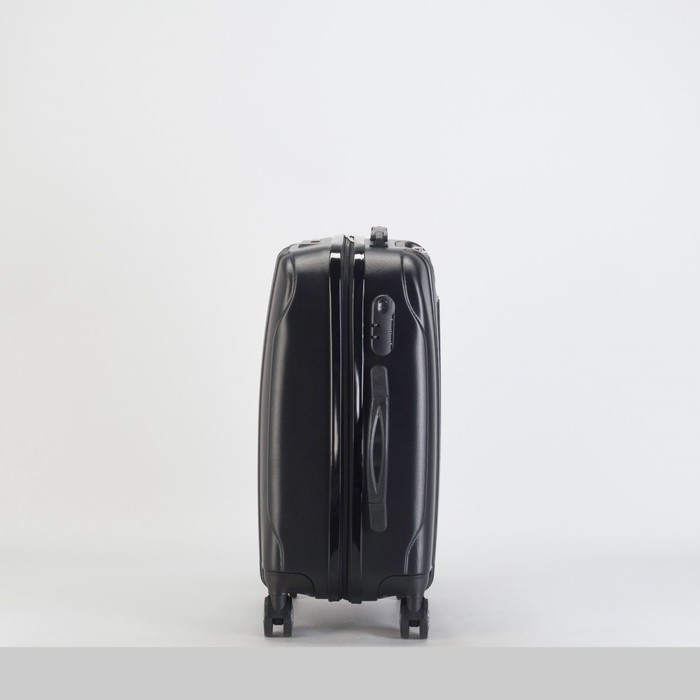 Чемодан малый 20", отдел на молнии, кодовый замок, 4 колеса, цвет чёрный