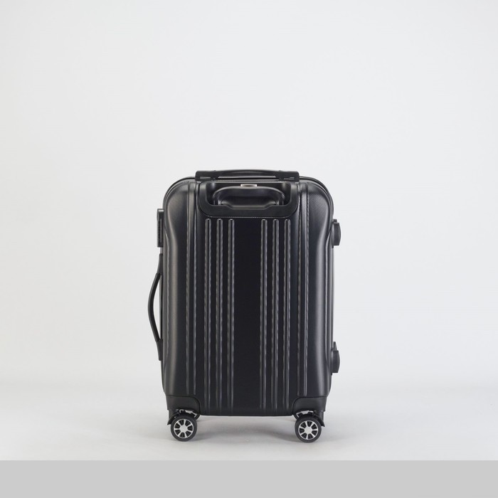 Чемодан малый 20", отдел на молнии, кодовый замок, 4 колеса, цвет чёрный