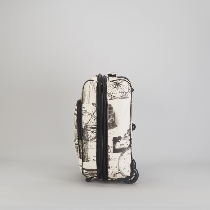 Чемодан малый "Путешествие" 20", отдел на молнии, с расширением, наружный карман, 2 колеса