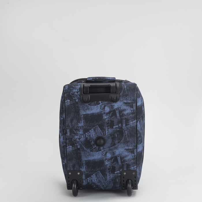 Чемодан малый 20", отдел на молнии, с расширением, наружный карман, 2 колеса, цвет серый джинс