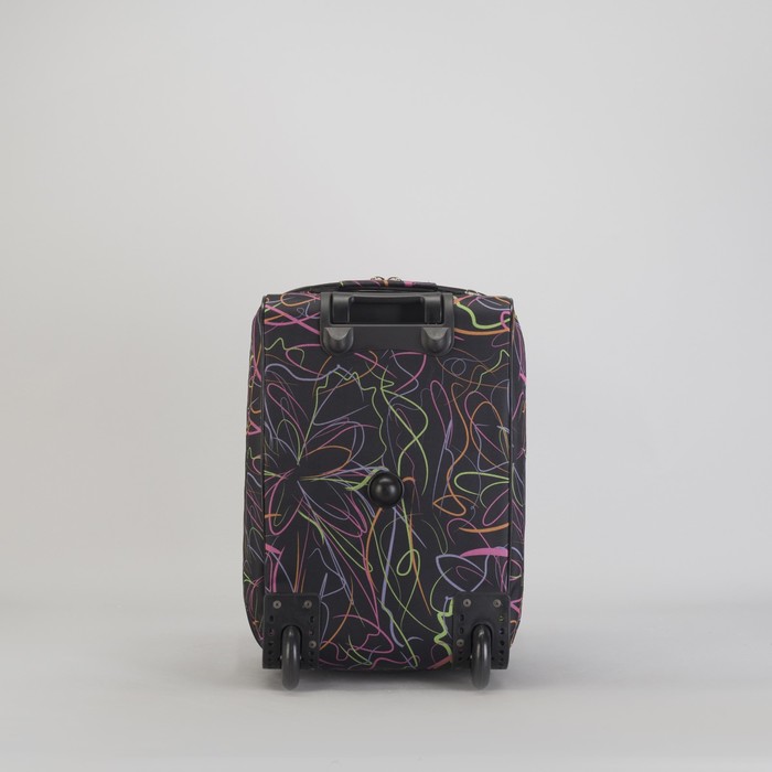 Чемодан малый 20", отдел на молнии, с расширением, наружный карман, 2 колеса, принт волны/абстракция