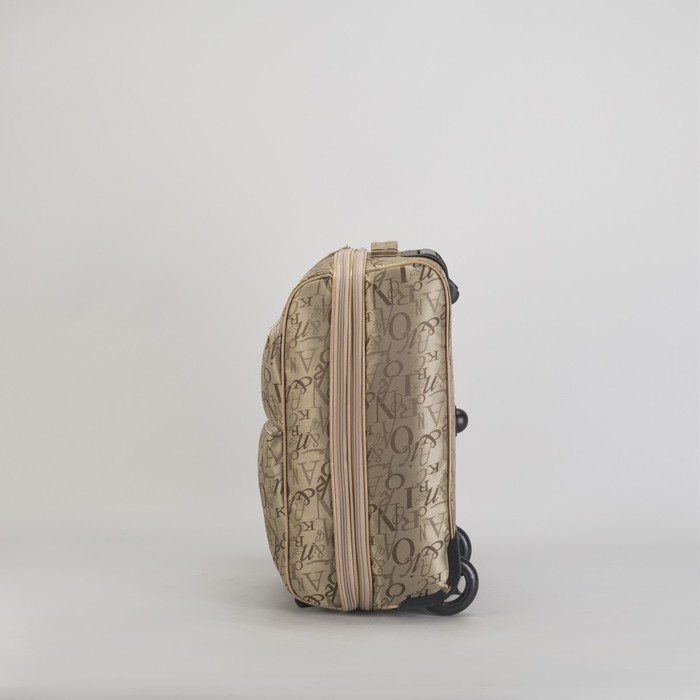 Чемодан малый 20", отдел на молнии, с расширением, наружный карман, 2 колеса, цвет бежевый