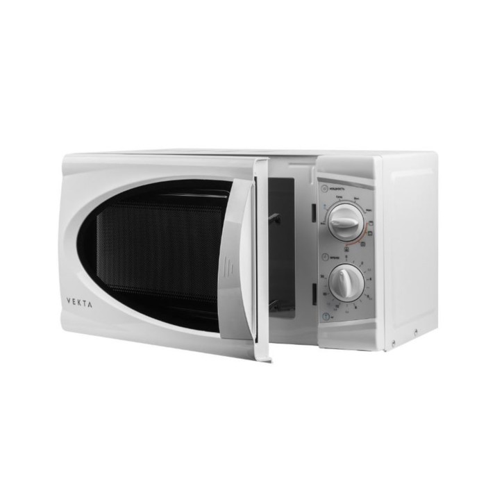 Микроволновая печь Vekta MG720ABW, 20 л, 700 Вт, гриль, ручка, белая