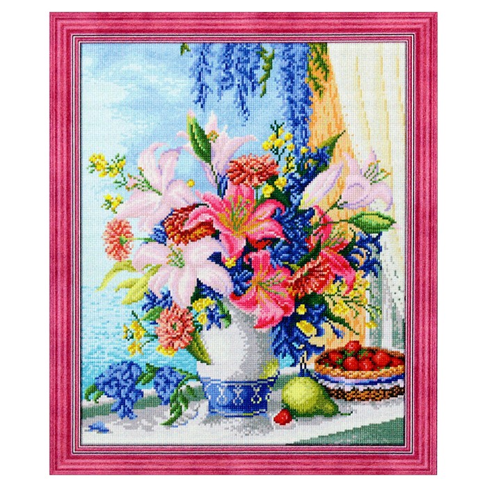 Картина стразами "Букет с лилиями" 40х50 см