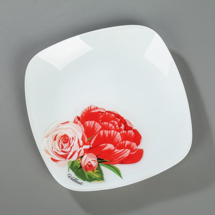 Сервиз столовый "Розы", 7 предметов: 1 шт 27,1 cм, 6 шт 20,5 cм, в подарочной упаковке