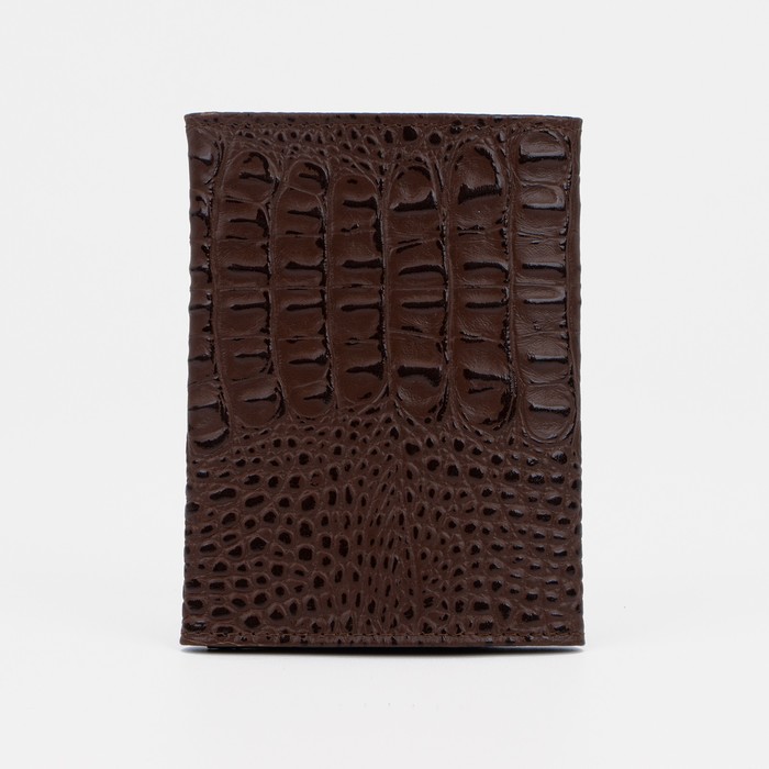 Обложка для документов, кайман, цвет светло-коричневый