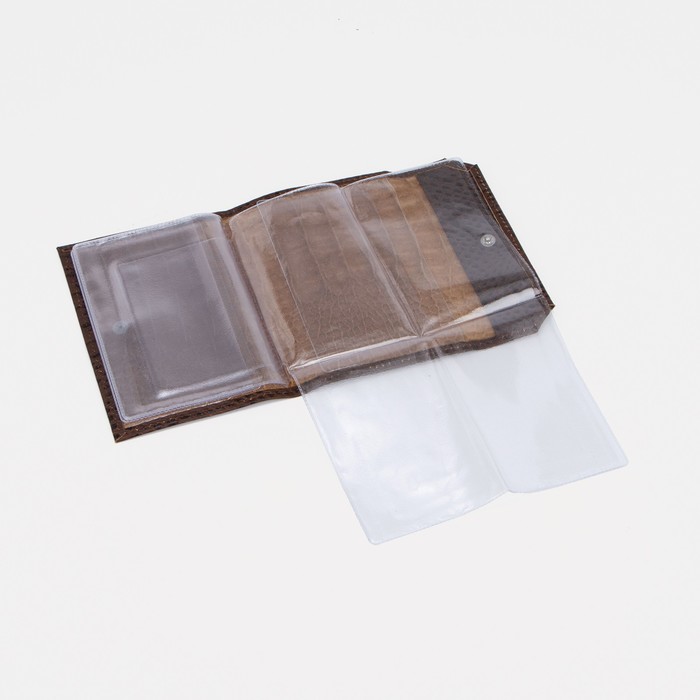 Обложка для документов, кайман, цвет светло-коричневый