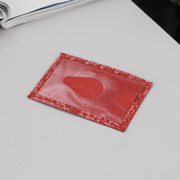 Футляр для карточки, кайман, цвет красный/розовый