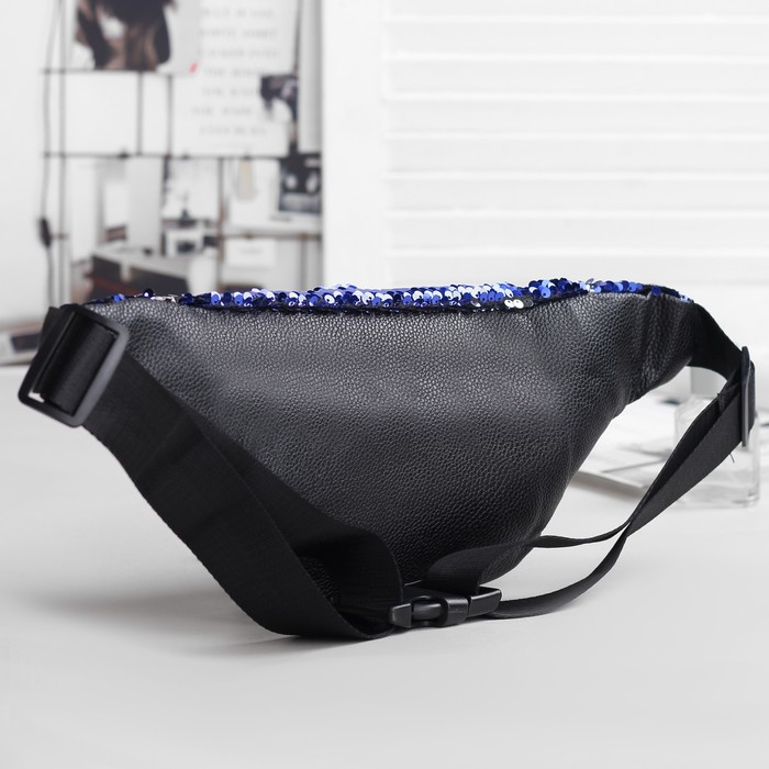 Сумка на пояс, отдел на молнии, наружный карман, цвет синий