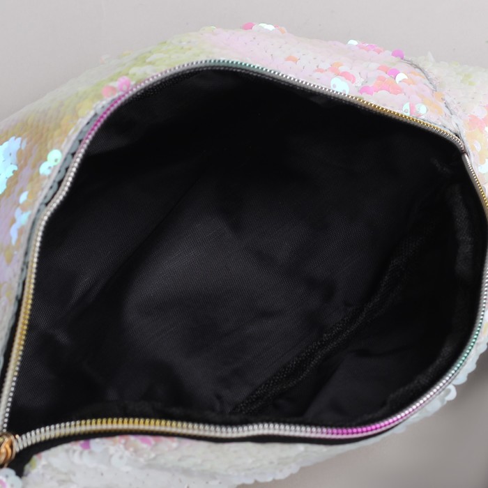 Сумка на пояс, отдел на молнии, наружный карман, цвет белый