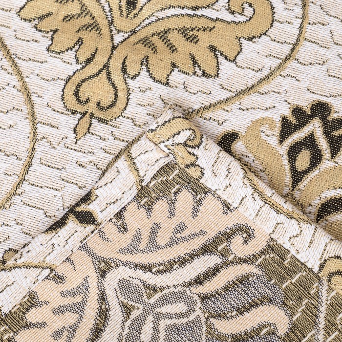 Накидка на кресло "Этель" Барокко бежевый 70х160 см, 30% хлопок, 70% п/э