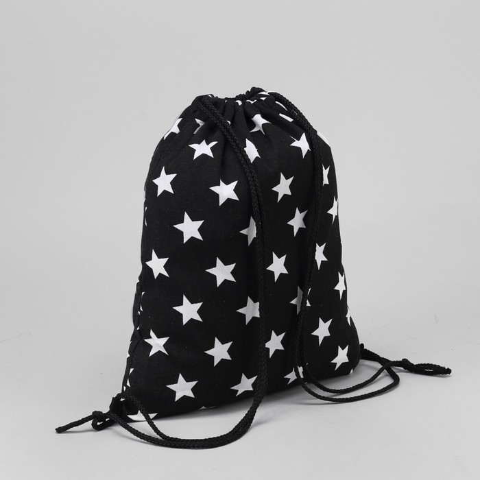 Мешок для обуви "Звёзды", отдел на шнурке, цвет чёрный