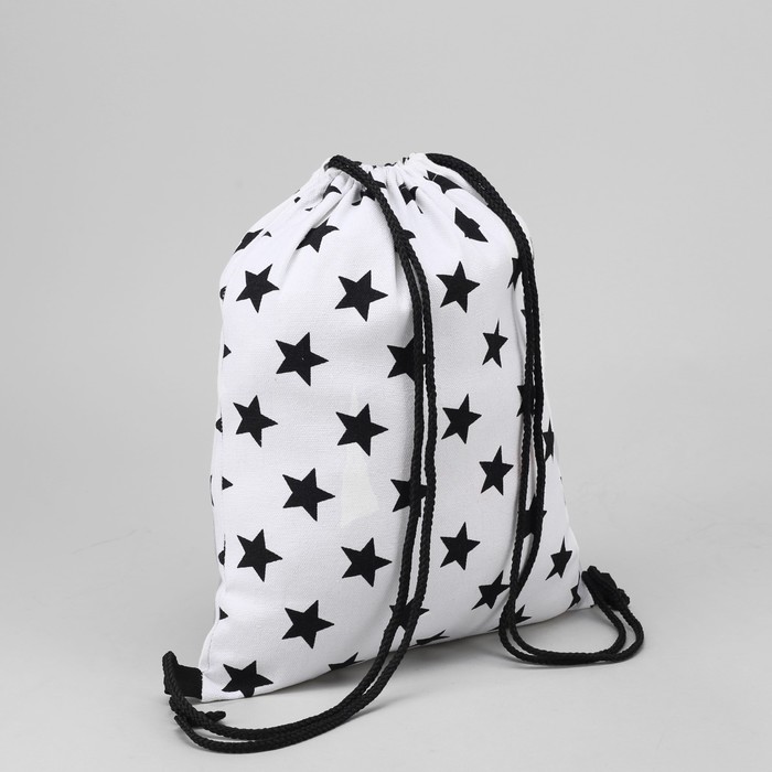 Мешок для обуви "Звёзды", отдел на шнурке, цвет белый