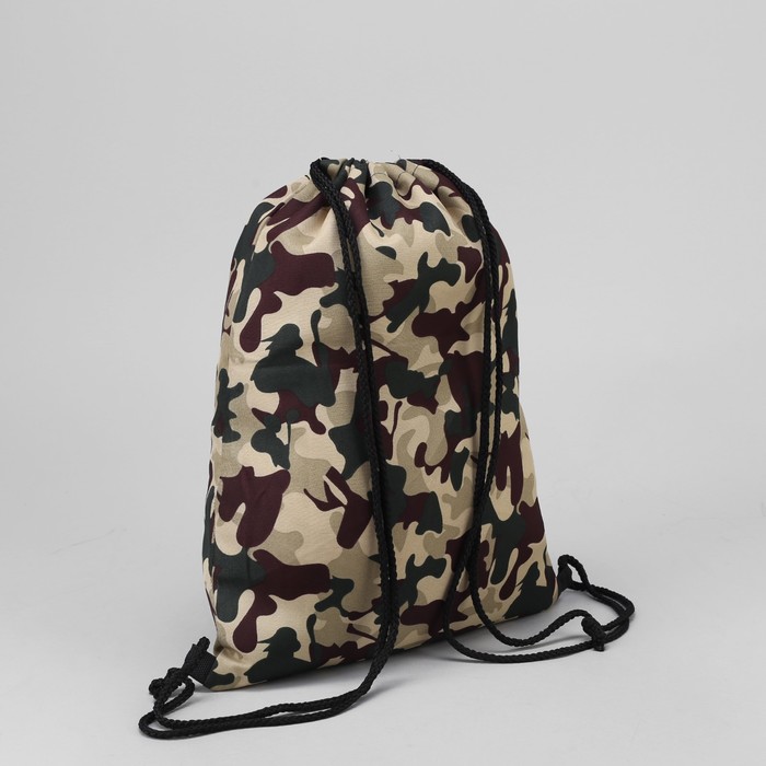 Мешок для обуви "Камуфляж", отдел на шнурке, цвет хаки милитари