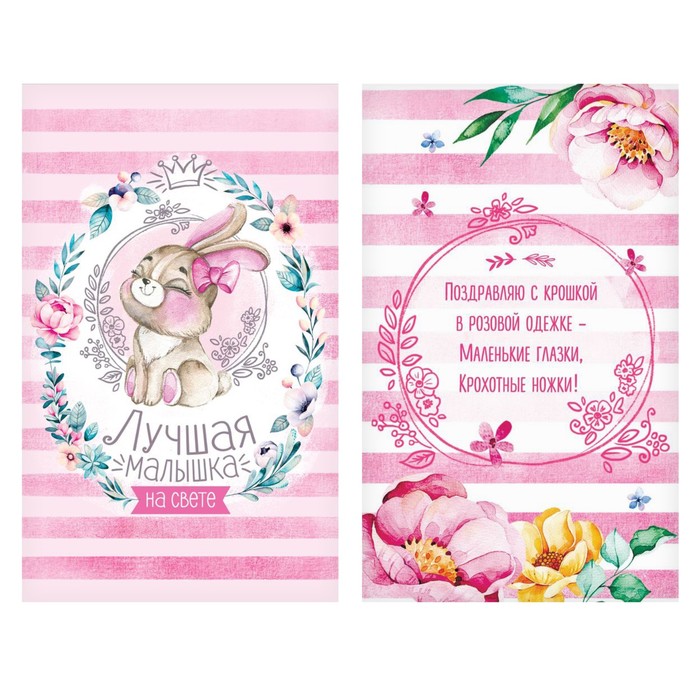 Подарочный набор "Лучшая малышка на свете": фотоальбом на 10 магнитных листов, кармашек на кроватку на 2 отделения, наклейки для фотографирования и открытка