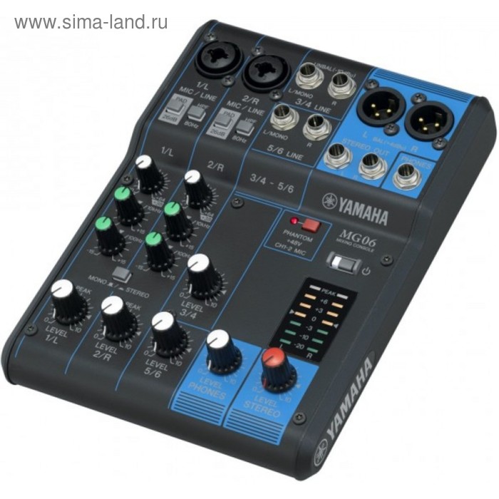 Купить Микшерный пульт YAMAHA MG06 2микр. XLR/лин. входа, 2 лин. стерео пары, выход XLR Микшерный пульт YAMAHA MG06 2микр. XLR/лин. входа, 2 лин. стерео пары, выход XLR