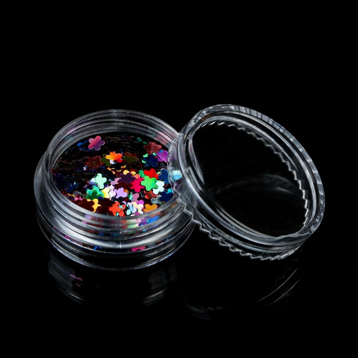 Пайетки для ногтей "Цветочки", цвет МИКС