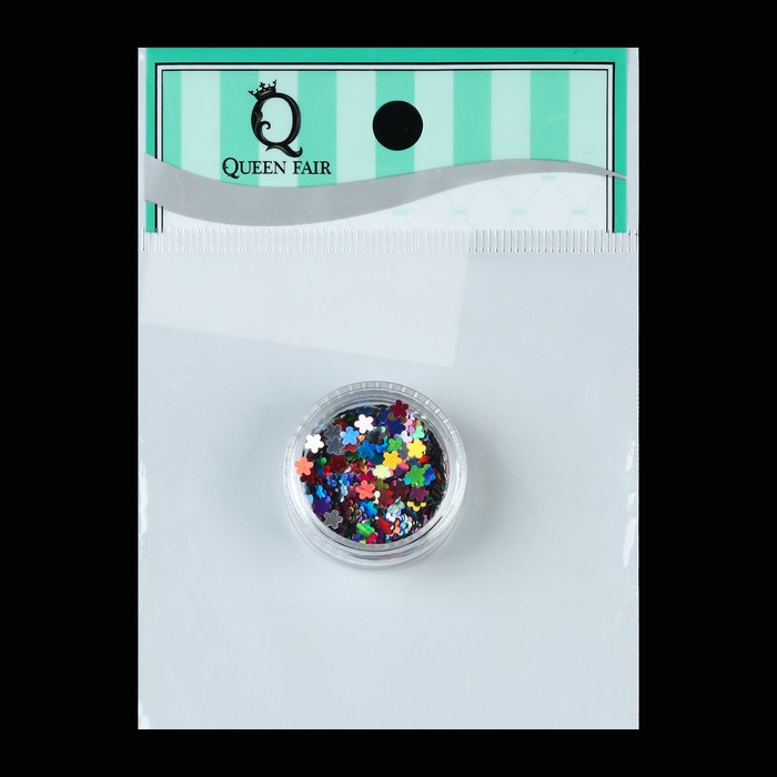 Пайетки для ногтей "Цветочки", цвет МИКС