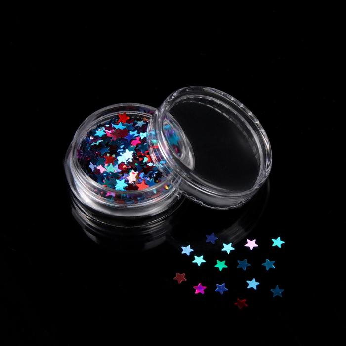 Пайетки для ногтей "Звезды", цвет МИКС