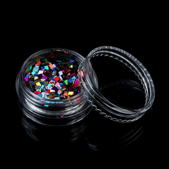 Пайетки для ногтей "Квадраты", цвет МИКС