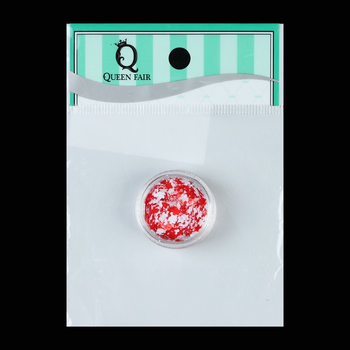 Блёстки/пайетки для ногтей "Цветочки", цвет красный/белый