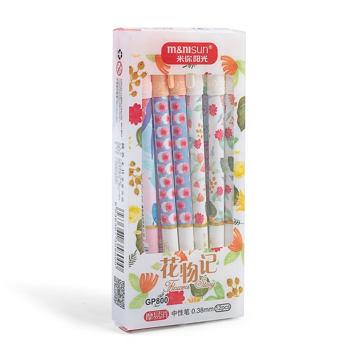 Ручка гелевая ПИШИ-СТИРАЙ 0,38мм стержень синий Цветы МИКС