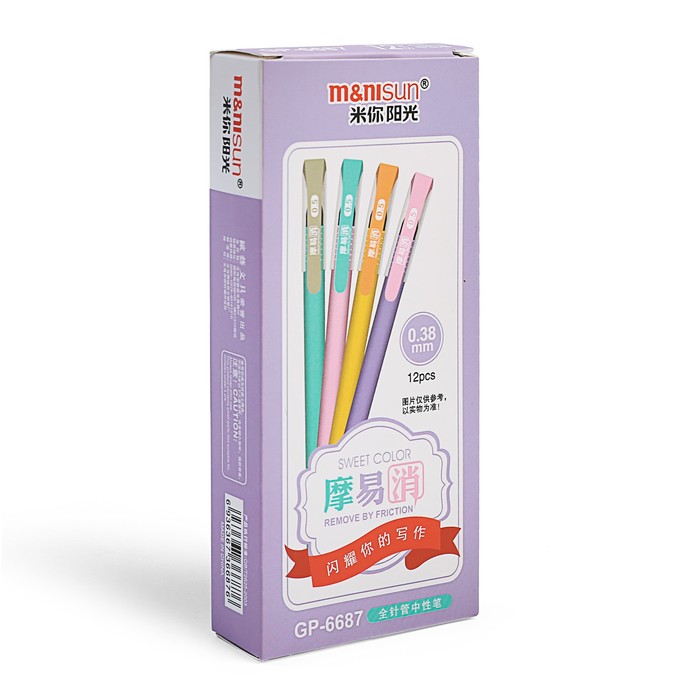 Ручка гелевая ПИШИ-СТИРАЙ 0,38мм стержень синий корпус прорезиненный Неон МИКС