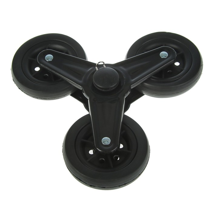 Колесо для тележки, тройное, диаметр 90мм, цвет чёрный