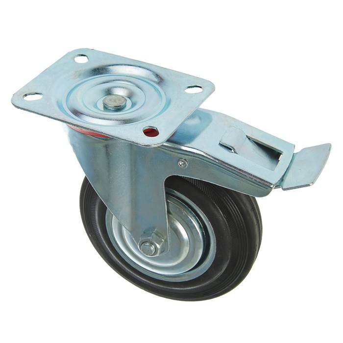 Колесо для транспортных тележек, D=160 мм, на площадке, со стопором
