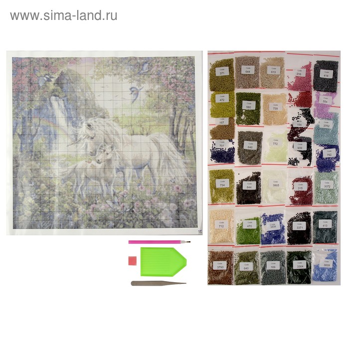 

Алмазная мозаика «Единороги», 50 × 50 см, 35 цветов