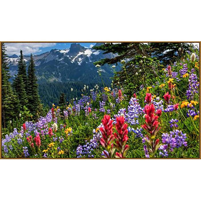 Алмазная мозаика "Весна в горах", 65*50 см, 45 цветов