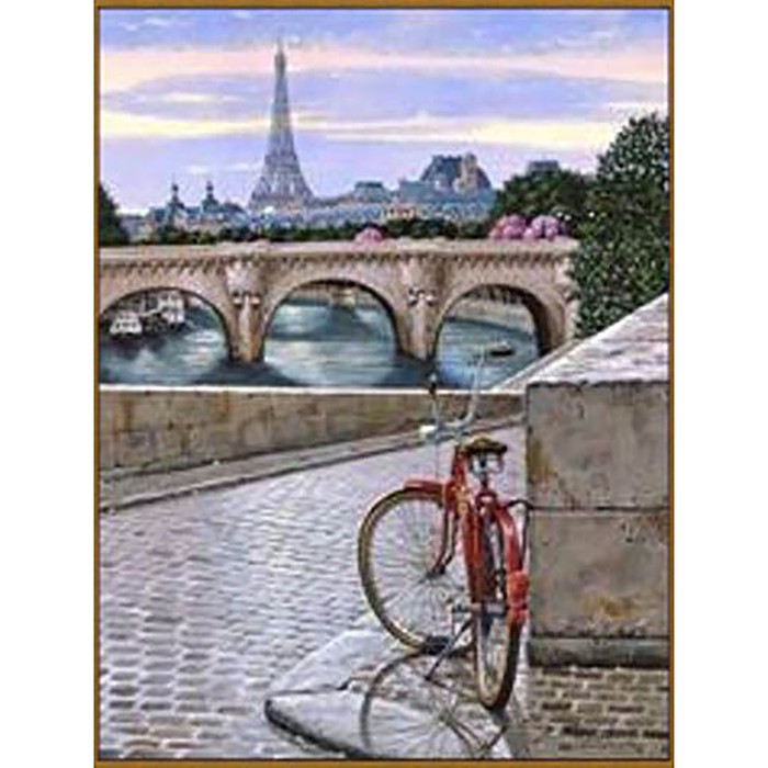 Алмазная мозаика "Набережная в Париже", 37*50 см