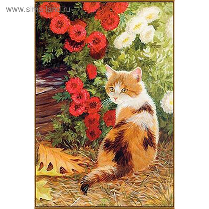 

Алмазная мозаика «Кошечка в цветах», 20 × 28 см, 36 цветов