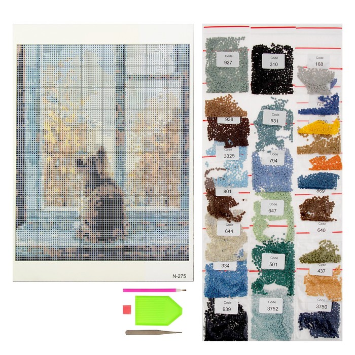 Алмазная мозаика "Вот и осень", 20*25 см, 24 цвета