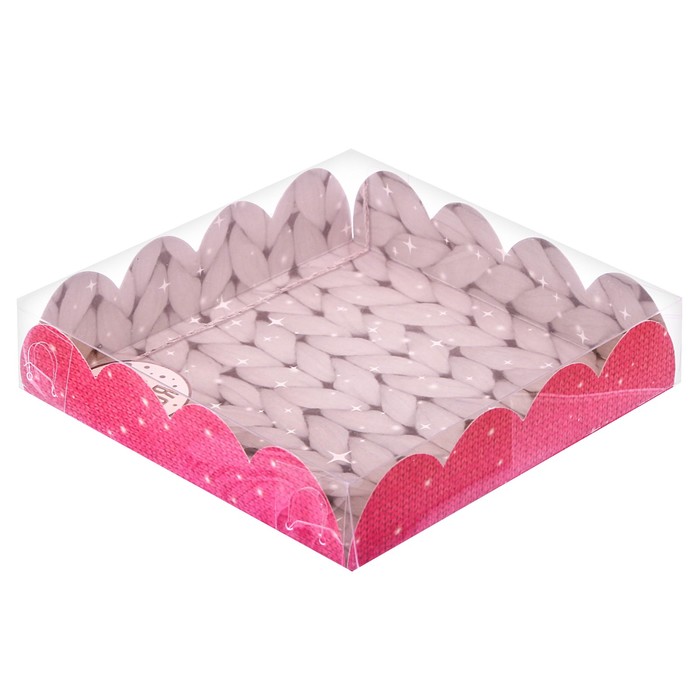 Коробка для кондитерских изделий с PVC крышкой «Всего самого уютного»,13 х 13 х 3 см