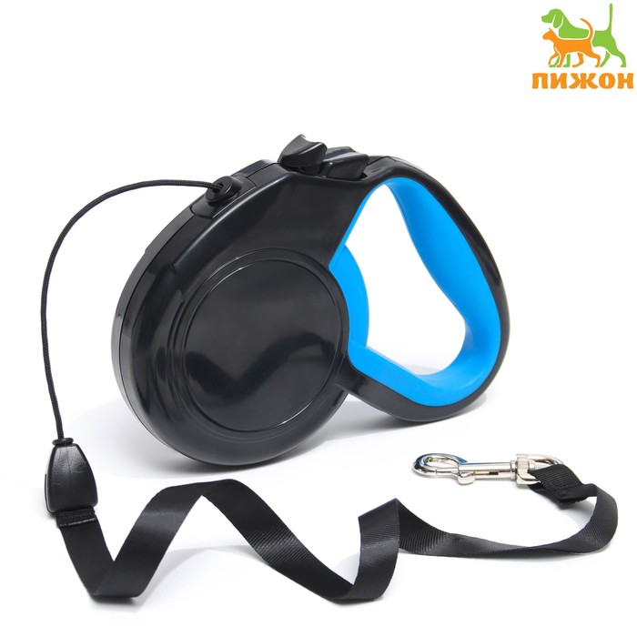 Рулетка "Пижон" классическая, с прорезинной ручкой, 8 м, до 50 кг, трос, черная