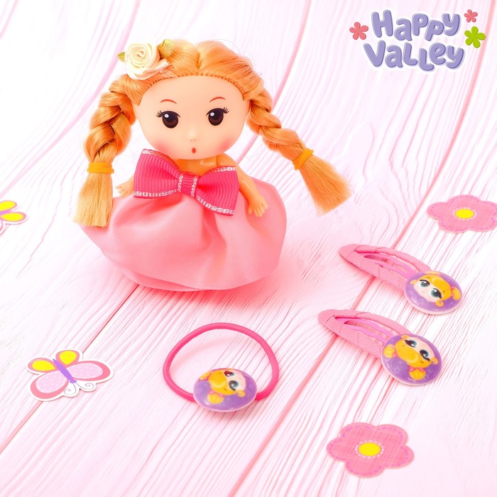 Кукла «Лола» с заколками и резинкой