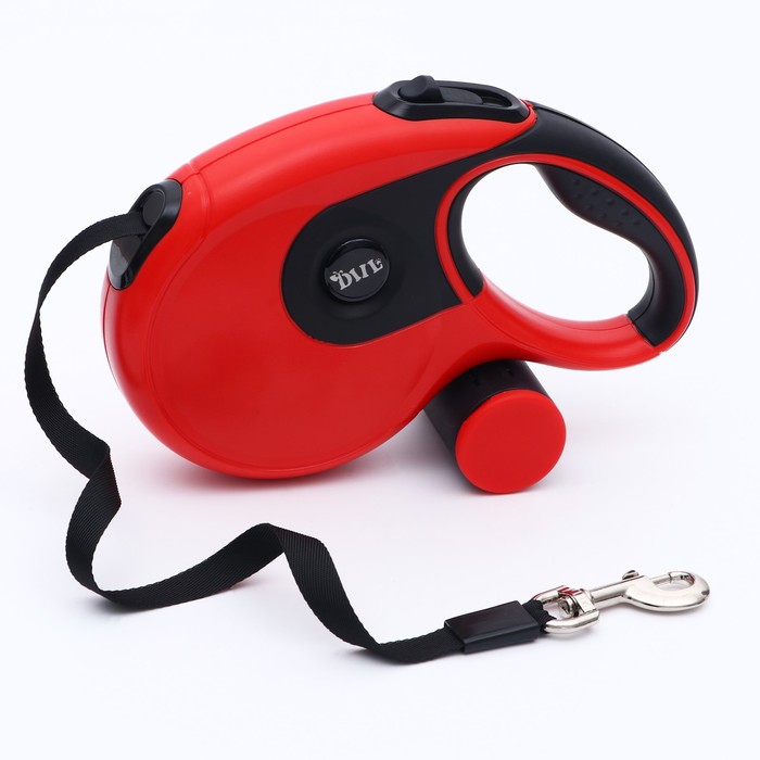 Рулетка DIIL, 8 м, до 50 кг, лента, прорезиненная ручка, красная с черным