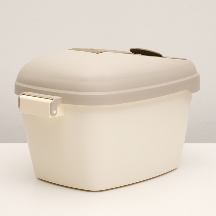 Контейнер для корма Soft на 5 кг, с совком и двойным уплотнителем, коричневый