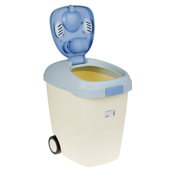 Контейнер для корма Soft на 10 кг, с совком и двойным уплотнителем, синий