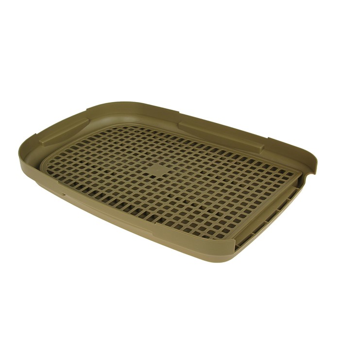 Переноска с пластиковой дверкой "Soft", до 10 кг, с решеткой, коричневая