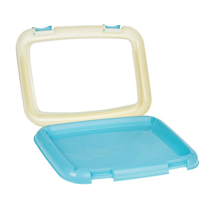 Туалет для собак 67 х 46 х 8 см, со съемным бортом, решеткой и столбиком, голубой