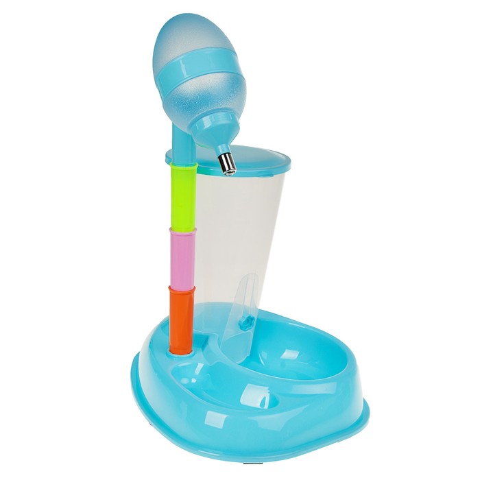 Комплекс для кормления: контейнер для корма 2,5 л, миска, поилка 600 мл, голубой