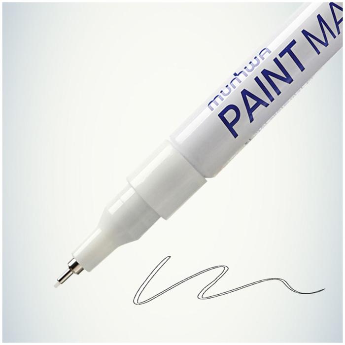 фото Маркер-краска (лаковый) munhwa extra fine paint marker, 1.0 мм, белая нитро-основа (цена за 1 шт.)